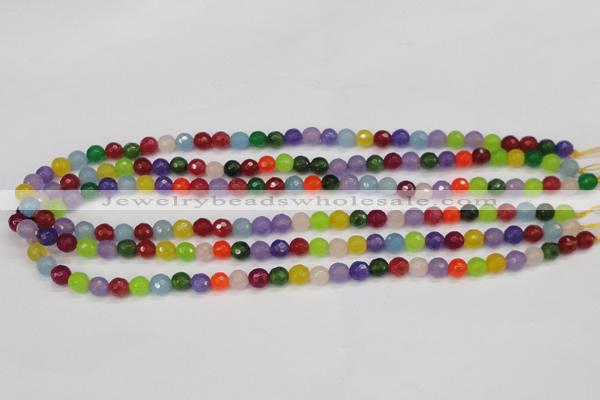 CCN1982 15 inches 8mm faceted round candy jade beads wholesale