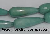 CCN199 15.5 inches 10*30mm faceted teardrop candy jade beads