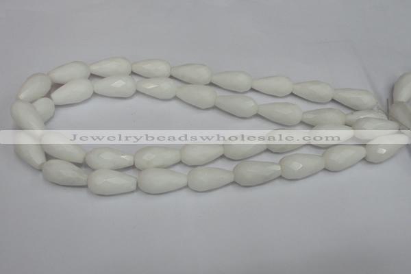 CCN201 15.5 inches 12*22mm faceted teardrop candy jade beads