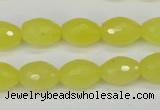 CCN2010 15 inches 10*14mm faceted rice candy jade beads wholesale