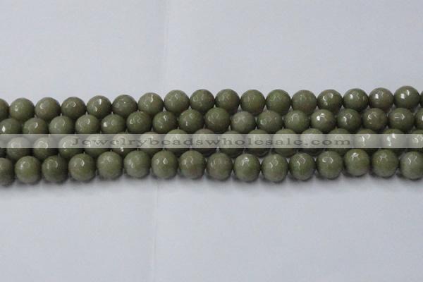 CCN2026 15 inches 12mm faceted round candy jade beads wholesale