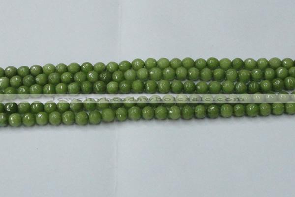 CCN2037 15 inches 6mm faceted round candy jade beads wholesale