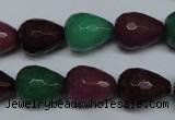 CCN2142 15.5 inches 12*16mm faceted teardrop candy jade beads