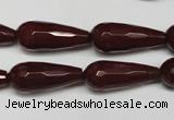 CCN2154 15.5 inches 10*25mm faceted teardrop candy jade beads