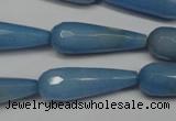 CCN2160 15.5 inches 10*30mm faceted teardrop candy jade beads