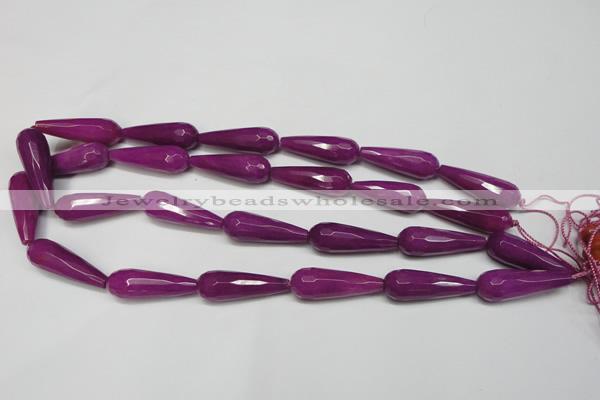 CCN2165 15.5 inches 10*30mm faceted teardrop candy jade beads