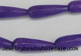 CCN2170 15.5 inches 8*25mm faceted teardrop candy jade beads