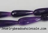 CCN2171 15.5 inches 8*25mm faceted teardrop candy jade beads