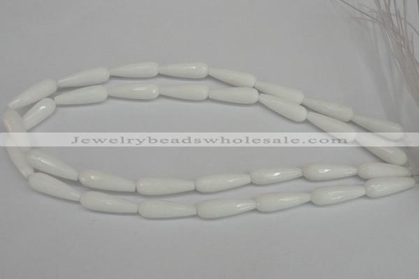 CCN2176 15.5 inches 8*25mm faceted teardrop candy jade beads