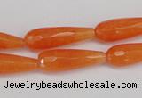 CCN2177 15.5 inches 8*25mm faceted teardrop candy jade beads