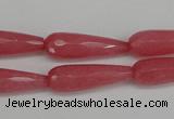 CCN2180 15.5 inches 8*25mm faceted teardrop candy jade beads