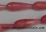 CCN2182 15.5 inches 10*30mm faceted teardrop candy jade beads