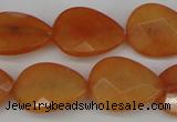 CCN2193 15.5 inches 15*20mm faceted flat teardrop candy jade beads