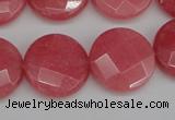 CCN2235 15.5 inches 20mm faceted coin candy jade beads wholesale