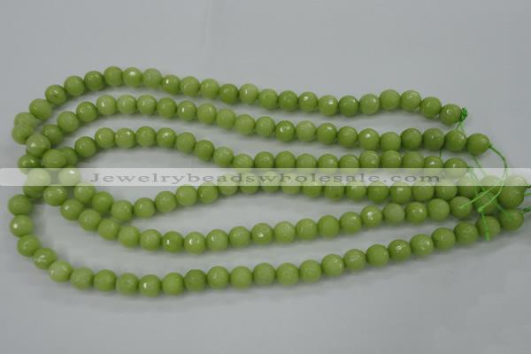 CCN2272 15.5 inches 8mm faceted round candy jade beads wholesale