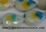 CCN2325 15.5 inches 18*25mm faceted flat teardrop candy jade beads