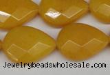 CCN2326 15.5 inches 18*25mm faceted flat teardrop candy jade beads