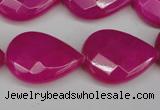 CCN2327 15.5 inches 18*25mm faceted flat teardrop candy jade beads