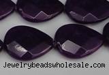 CCN2331 15.5 inches 18*25mm faceted flat teardrop candy jade beads