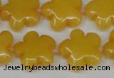 CCN2340 15.5 inches 20mm carved flower candy jade beads wholesale