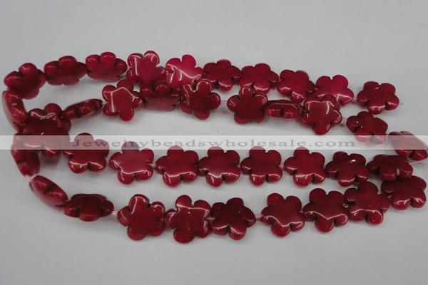 CCN2344 15.5 inches 20mm carved flower candy jade beads wholesale