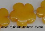 CCN2350 15.5 inches 30mm carved flower candy jade beads wholesale