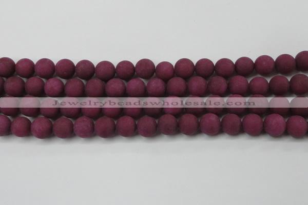 CCN2405 15.5 inches 4mm round matte candy jade beads wholesale