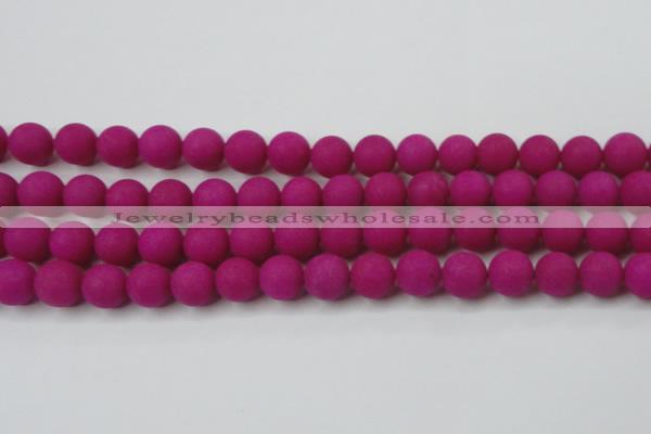 CCN2504 15.5 inches 14mm round matte candy jade beads wholesale