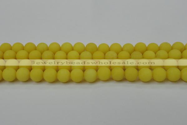 CCN2508 15.5 inches 14mm round matte candy jade beads wholesale