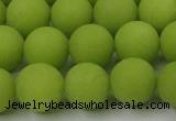 CCN2509 15.5 inches 14mm round matte candy jade beads wholesale