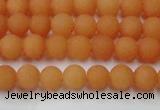 CCN2515 15.5 inches 4mm round matte candy jade beads wholesale