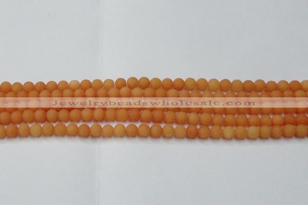 CCN2515 15.5 inches 4mm round matte candy jade beads wholesale