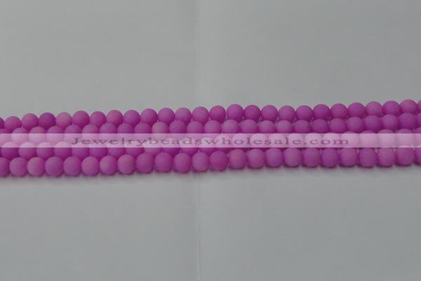 CCN2522 15.5 inches 4mm round matte candy jade beads wholesale