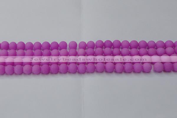 CCN2524 15.5 inches 8mm round matte candy jade beads wholesale