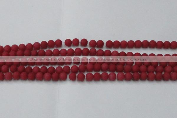 CCN2530 15.5 inches 6mm round matte candy jade beads wholesale