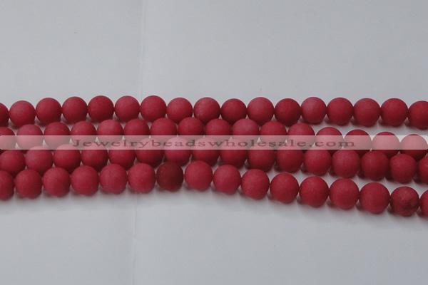 CCN2534 15.5 inches 14mm round matte candy jade beads wholesale