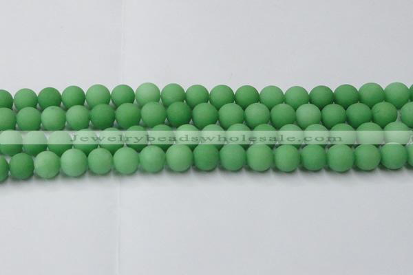 CCN2540 15.5 inches 12mm round matte candy jade beads wholesale