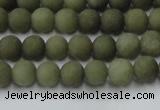 CCN2543 15.5 inches 4mm round matte candy jade beads wholesale