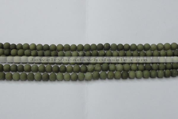 CCN2543 15.5 inches 4mm round matte candy jade beads wholesale