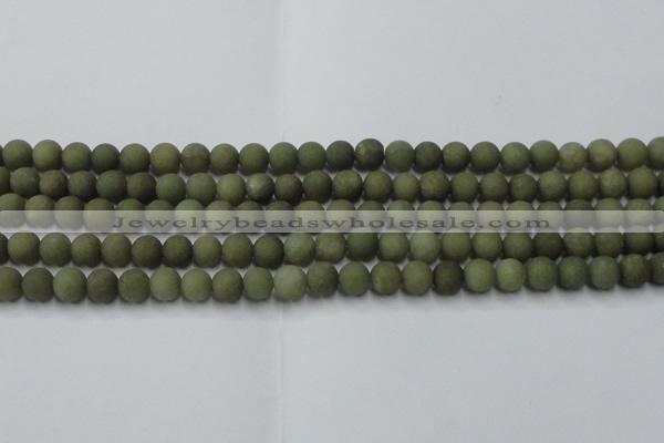 CCN2544 15.5 inches 6mm round matte candy jade beads wholesale