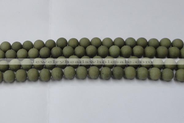 CCN2547 15.5 inches 12mm round matte candy jade beads wholesale