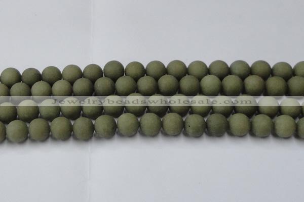 CCN2548 15.5 inches 14mm round matte candy jade beads wholesale