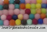 CCN2551 15.5 inches 4mm round mixed color matte candy jade beads