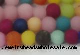 CCN2553 15.5 inches 8mm round mixed color matte candy jade beads