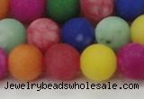 CCN2556 15.5 inches 14mm round mixed color matte candy jade beads