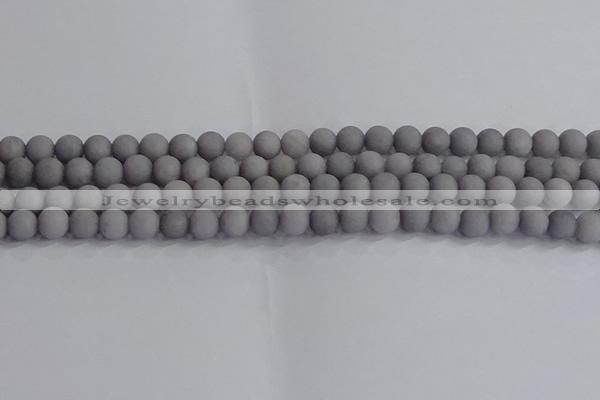 CCN2581 15.5 inches 6mm round matte candy jade beads wholesale