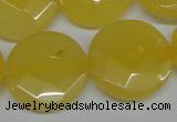 CCN260 15.5 inches 25mm faceted coin candy jade beads wholesale