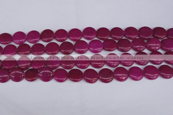 CCN2601 15.5 inches 18mm flat round candy jade beads wholesale