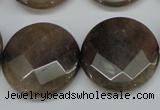 CCN261 15.5 inches 25mm faceted coin candy jade beads wholesale