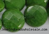 CCN262 15.5 inches 25mm faceted coin candy jade beads wholesale